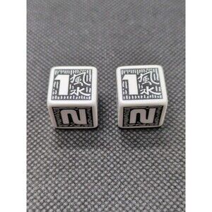(2) Atlas Games Feng Shui White Black Exploding Dice 14MM
